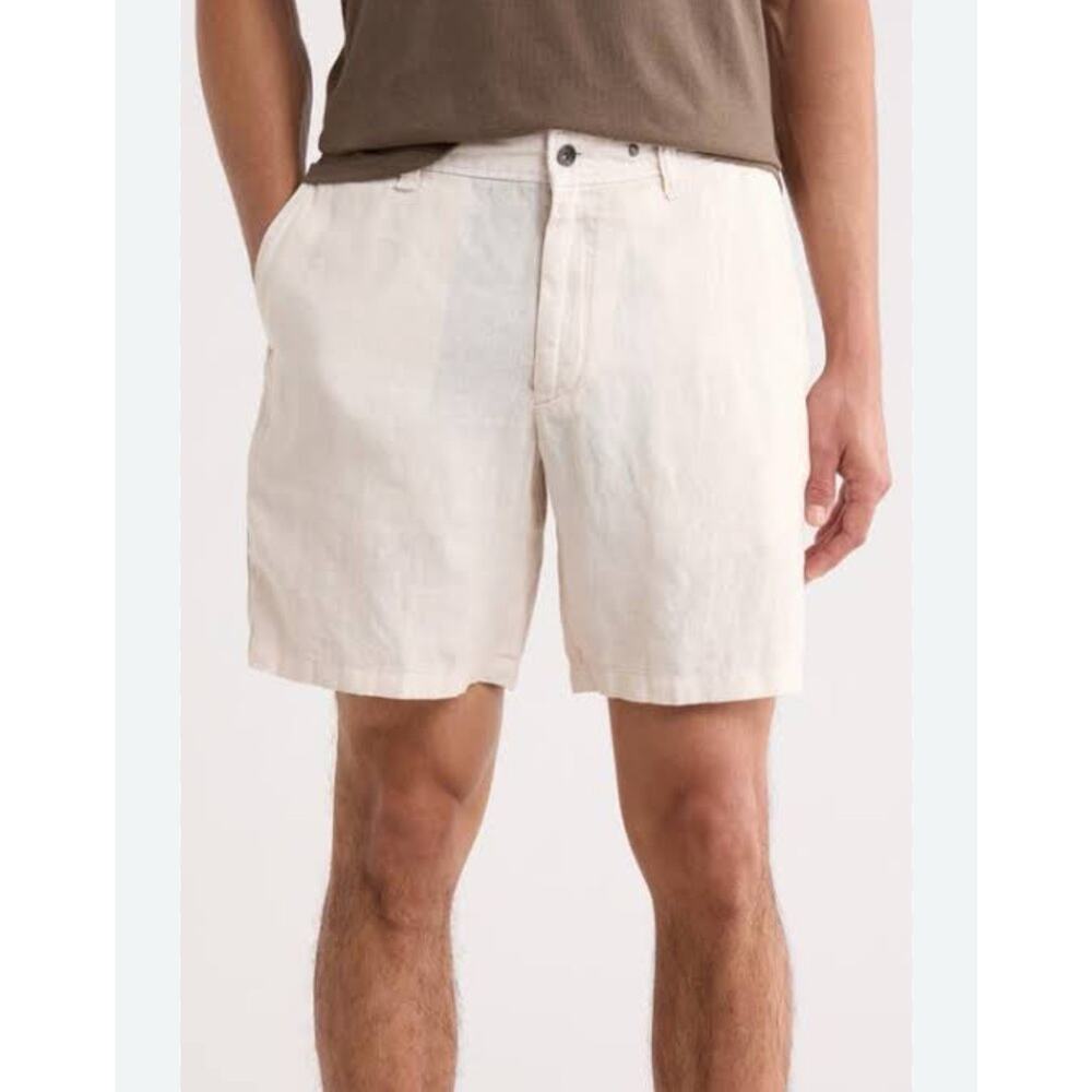 Goodfellow Shorts The Every Wear 9" Flat Front Linen Tan Size 38
